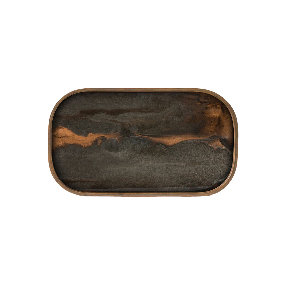 Bronze Organic Glass Valet Tray - Rectangular