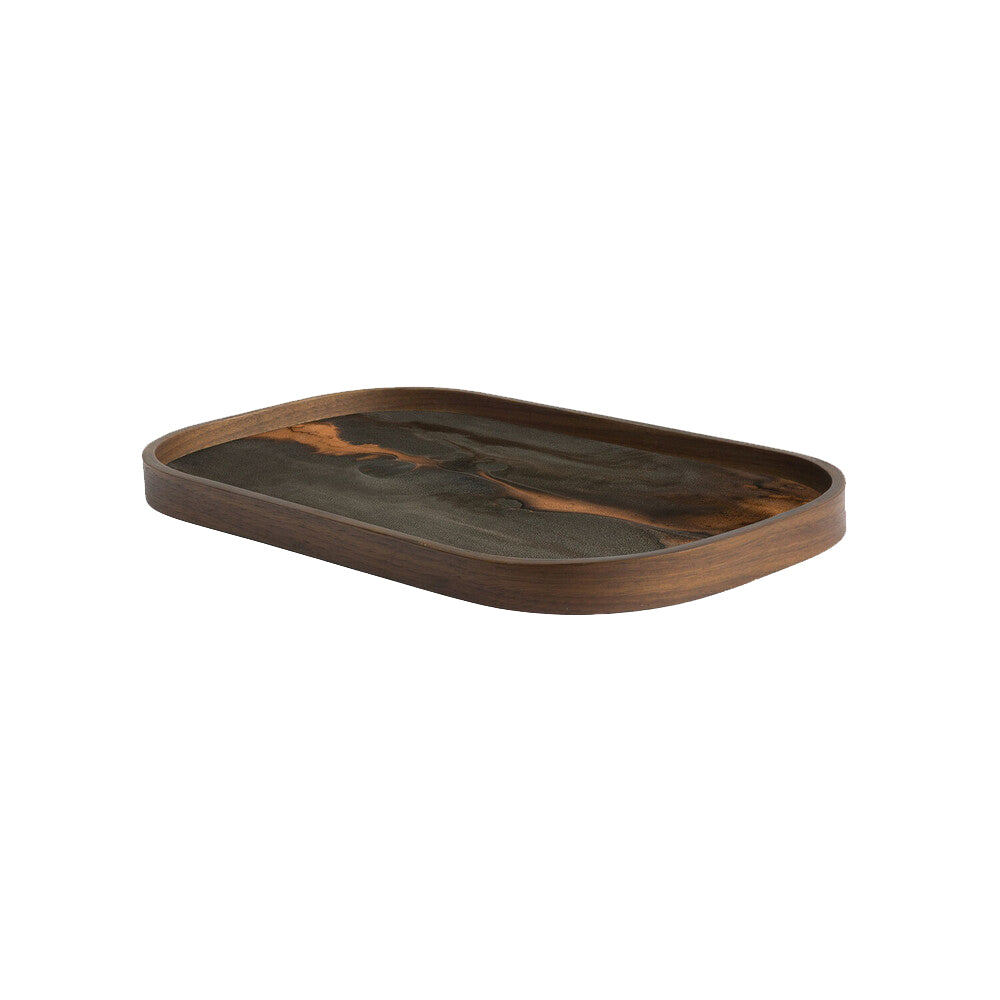 Bronze Organic Glass Valet Tray - Rectangular