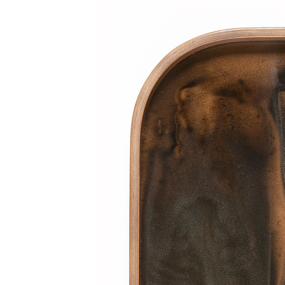 Bronze Organic Glass Valet Tray - Rectangular