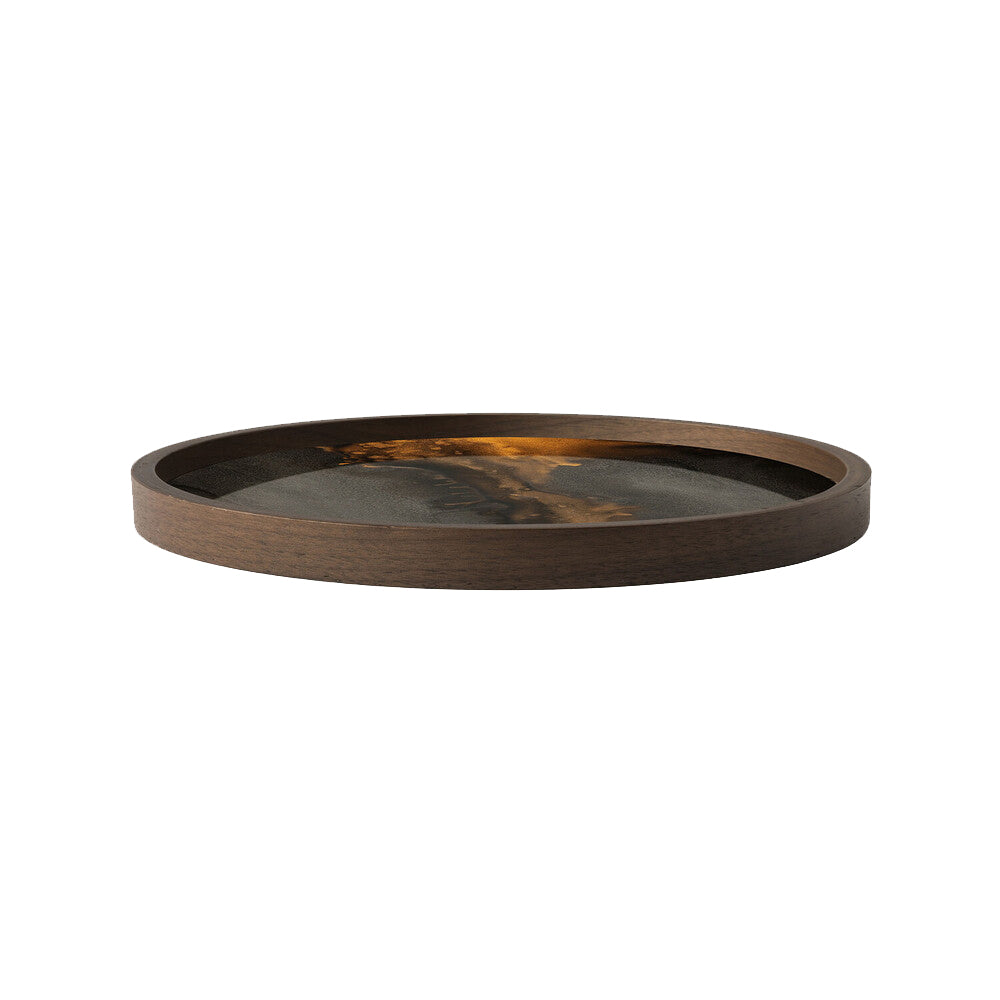 Bronze Organic Glass Valet Tray - Round