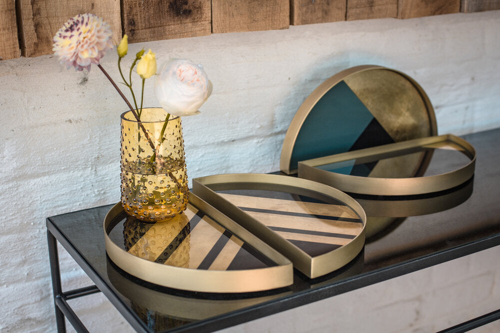 Chevron Glass Valet Tray