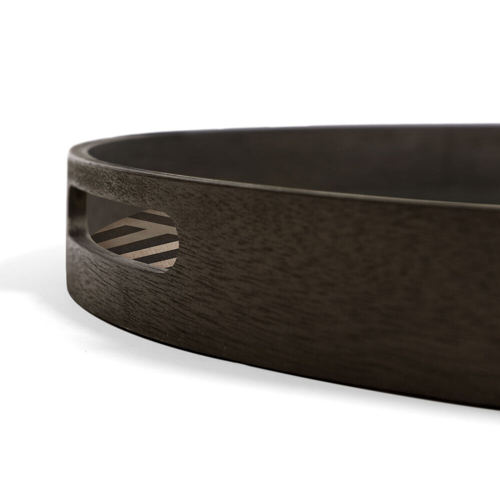 Graphite Chevron Wooden Tray - Small