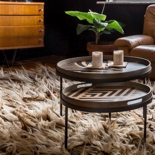 Round Tray Coffee Table Set - S/L