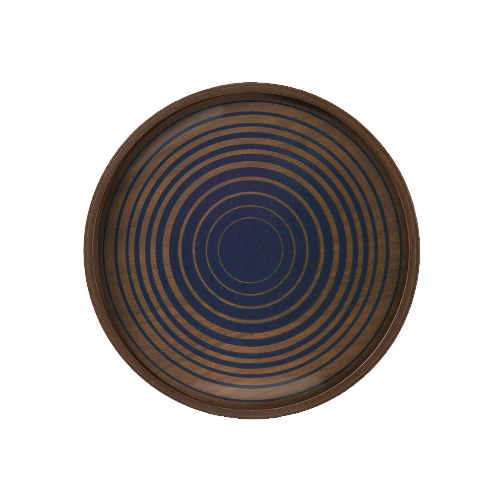 Royal Circles Glass Valet Tray - Round