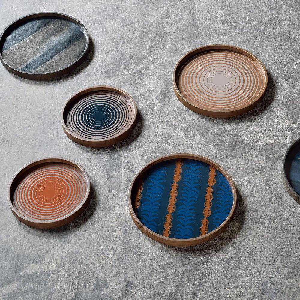 Royal Circles Glass Valet Tray - Round