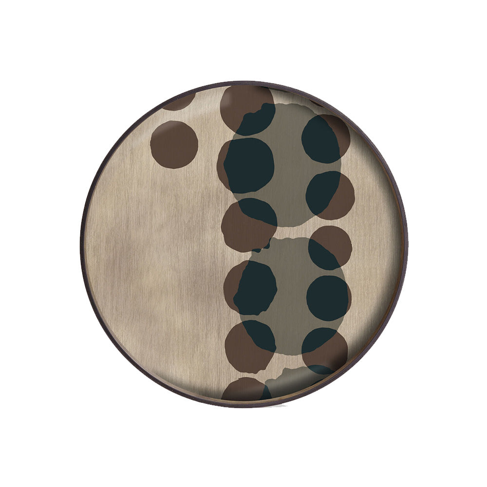 Slate Layered Dots Glass Tray - Large