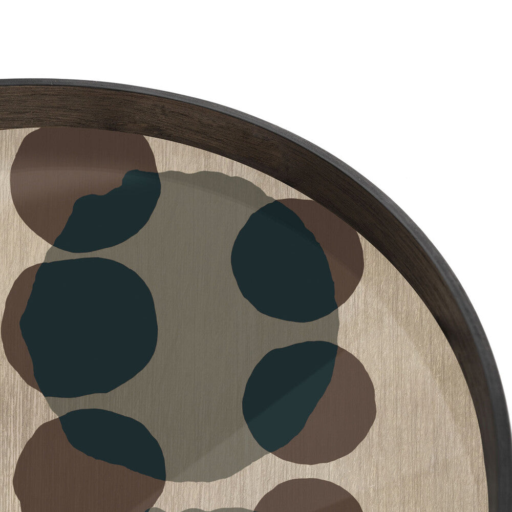 Slate Layered Dots Glass Tray - Large