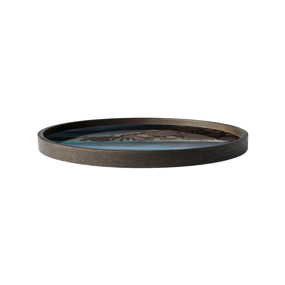 Slate Organic Glass Valet Tray - Round