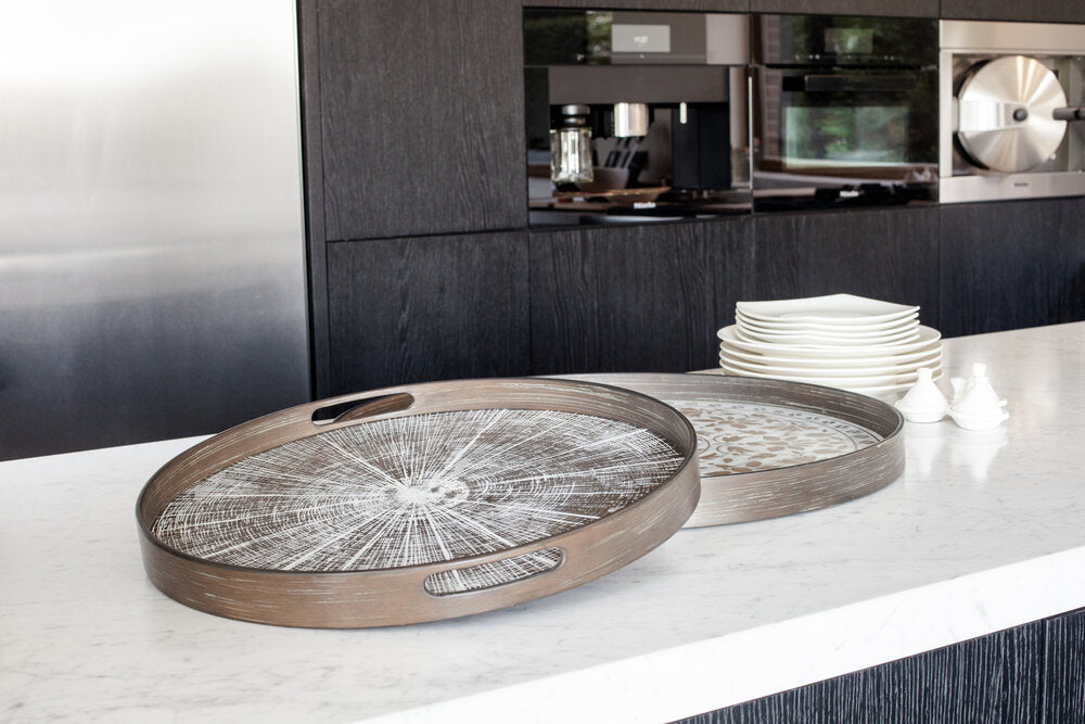 White Slice Wooden Tray - Small