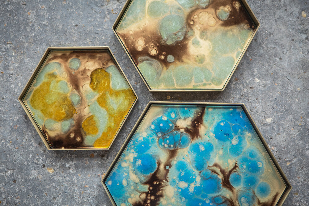 Yellow Organic Glass Valet Tray