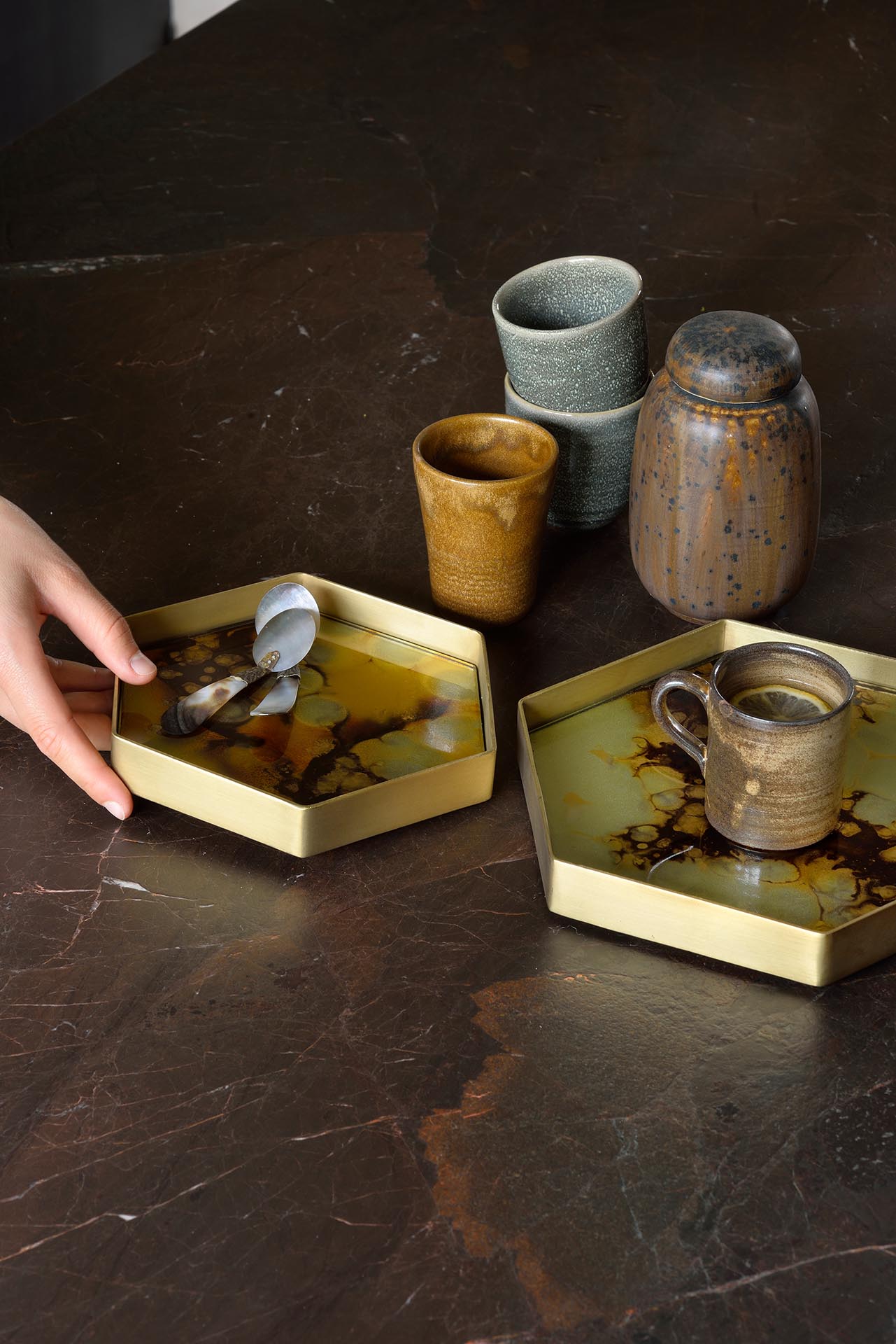 Yellow Organic Glass Valet Tray