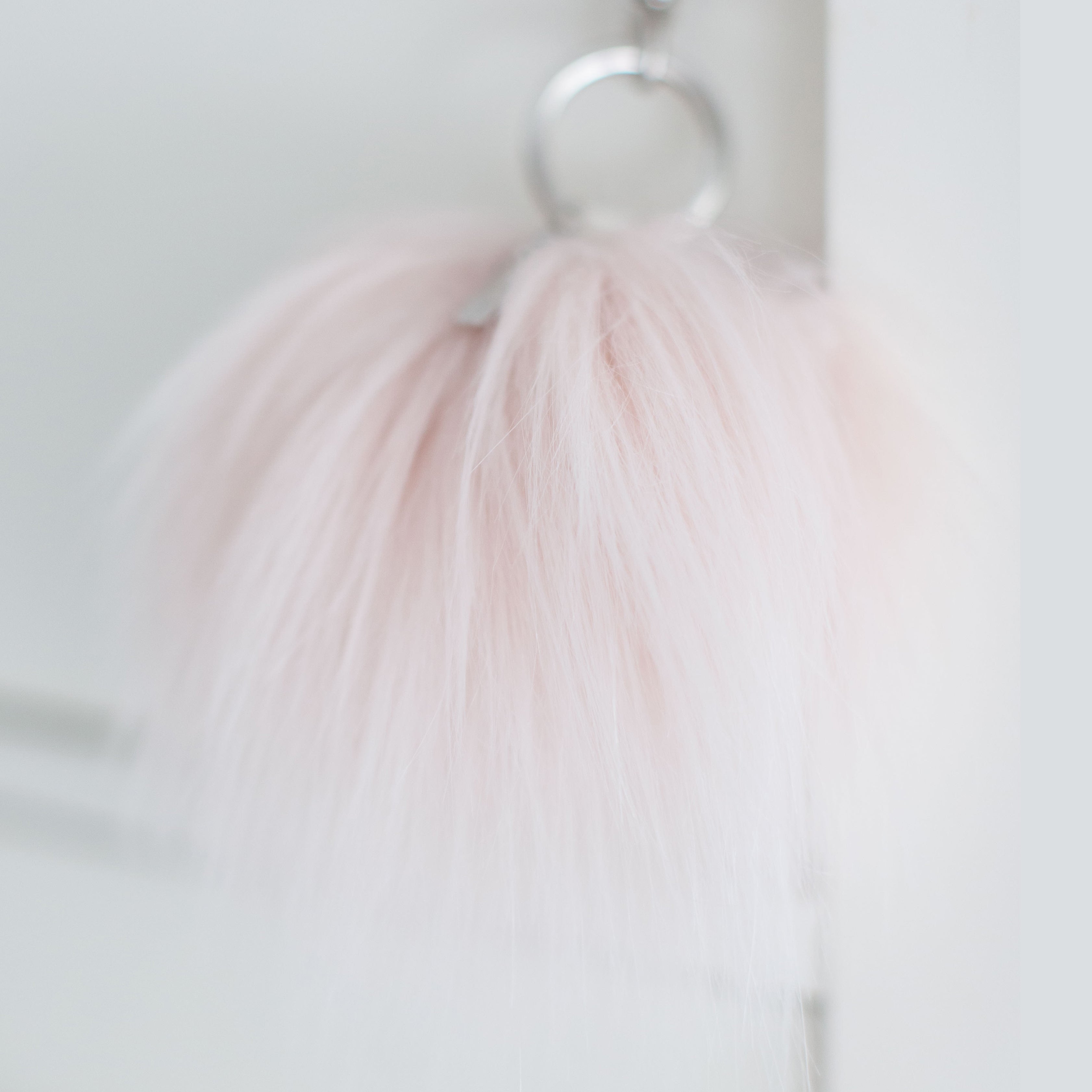 Faux Fur Pompom Key Chain - Himalaya Blush