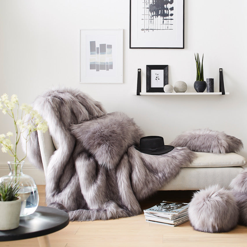 Faux Fur Throw - Himalaya Pearl