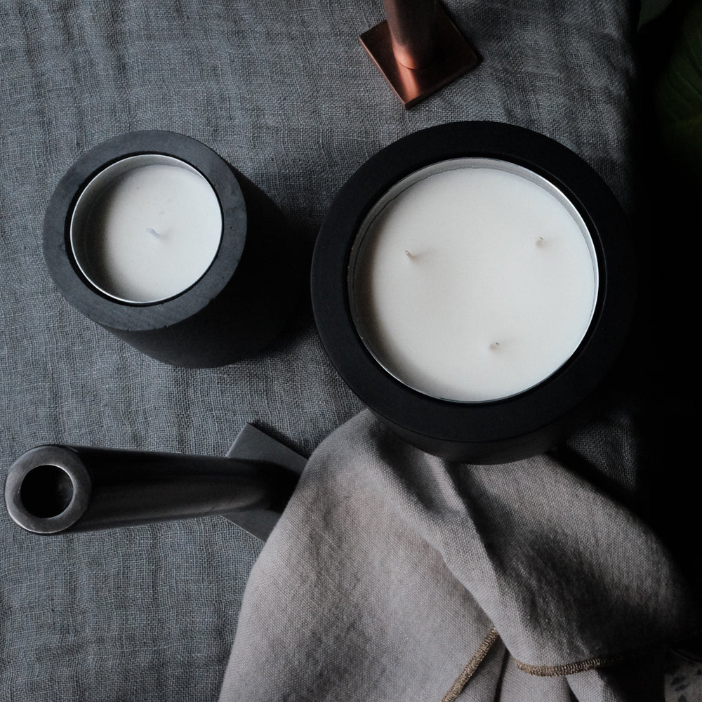 XL Black Wooden Refillable Scented Candle