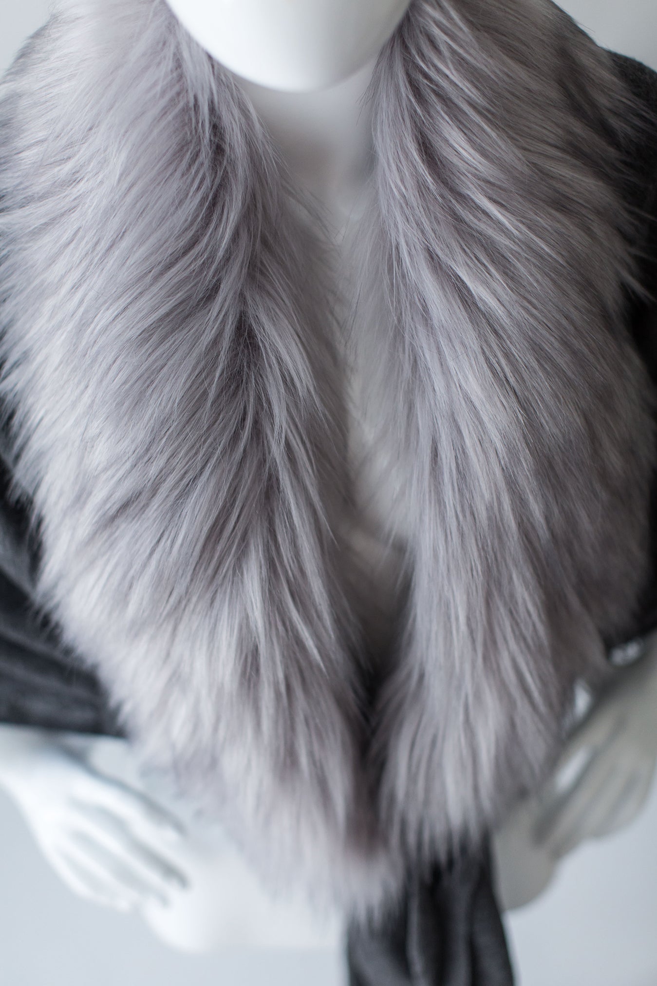 Faux Fur & Cashmere Scarf- Himalaya Pearl