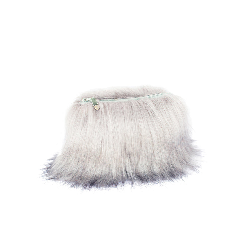 Faux Fur Cosmetic Bag - Himalaya Pearl