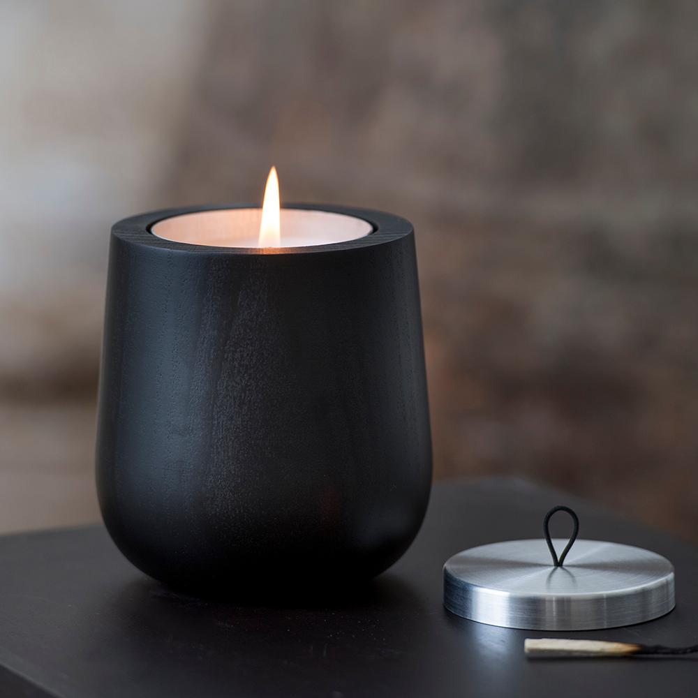 Black Wooden Refillable Scented Candle